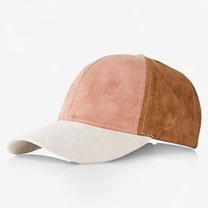 NWT Express Color Block Faux Suede Baseball Hat